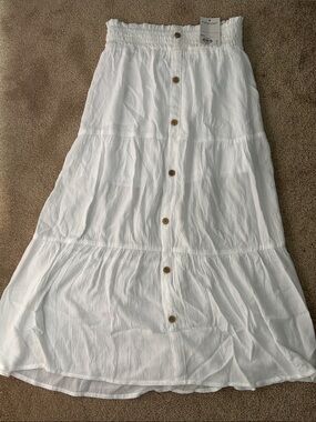 Kohl's White Button-Front A-Line Skirt